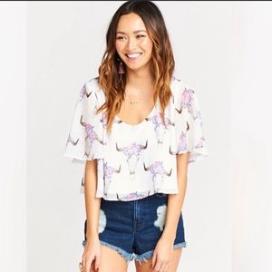 Show Me Your Mumu Kourtney Crop Poppy Daze Size XS